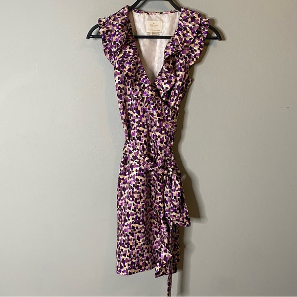 Kate Spade Printed Silk Wrap Dress - Picture 2 of 6